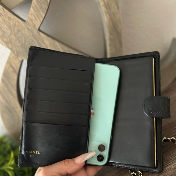 🖤⚜️Chanel Caviar Timeless Wallet on a Chain Micro Gold Tone Crossbody WOC Revamp - Picture 8 of 16